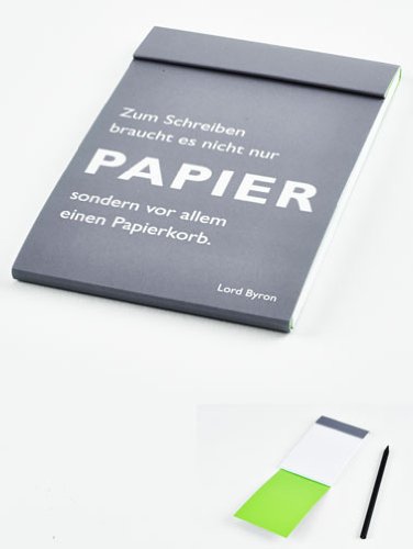 Notes pour écrire il faut non seulement papier mais surtout une corbeille à papier-byron de cedon