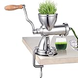 Exprimidor Manual De Hierba De Trigo, Exprimidor Doméstico De Acero Inoxidable Con Diseño En Espiral De 5 Etapas, 2 Métodos De Fijación, Desmontable Y Fácil De Limpiar, Para Apio, Aloe Vera, Col, Pera
