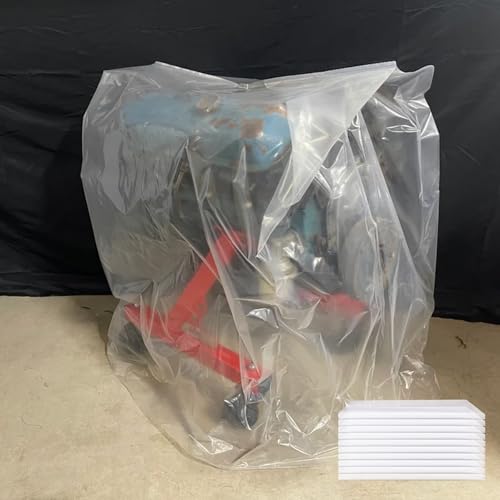 Clear Engine Storage Bags 10 Pack 39x47 Heavy Duty Dust Covers