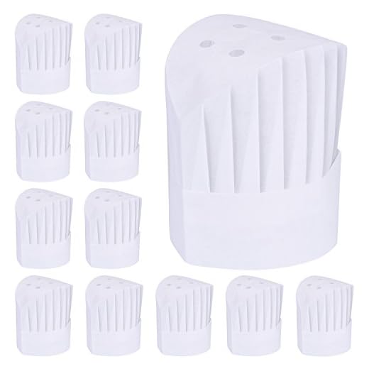 Willbond 12 Piezas de Gorro de Cocinero Desechable de 9 Pulgada de Alto Sombrero de Cocina Ajustable para Hogar Cocina, Restaurantes, Escuela, Fiesta de Cumpleaños o Equipo de Servicio de Comidas