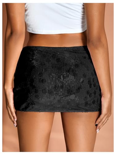 Image of Floerns Women's Sequin Low Waist Mini Skorts Night Out Skirt Shorts