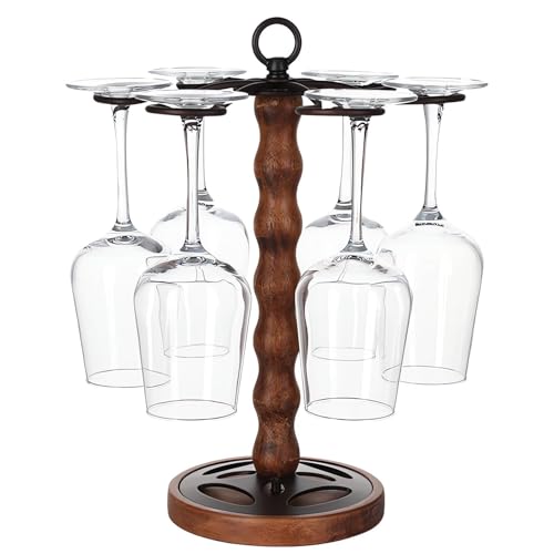 WBRSybUK Soporte De Madera For Copas De Vino De Mesa, Estante For Copas De Vino De Encimera, Estante De Exhibición For Decoración De Barra De Cocina, Organizador De Almacenamiento Colgante