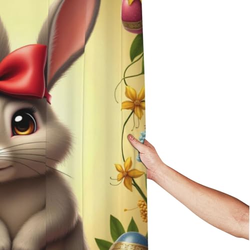 Rideau de douche lapin argenté en tissu 152x183 cm - 3