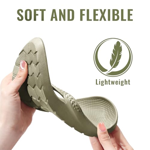 Image of Litfun Women's Arch Support Flip Flops for Plantar Fasciitis Orthopedic Thong Sandals Comfortable Summer Beach Pool Slides