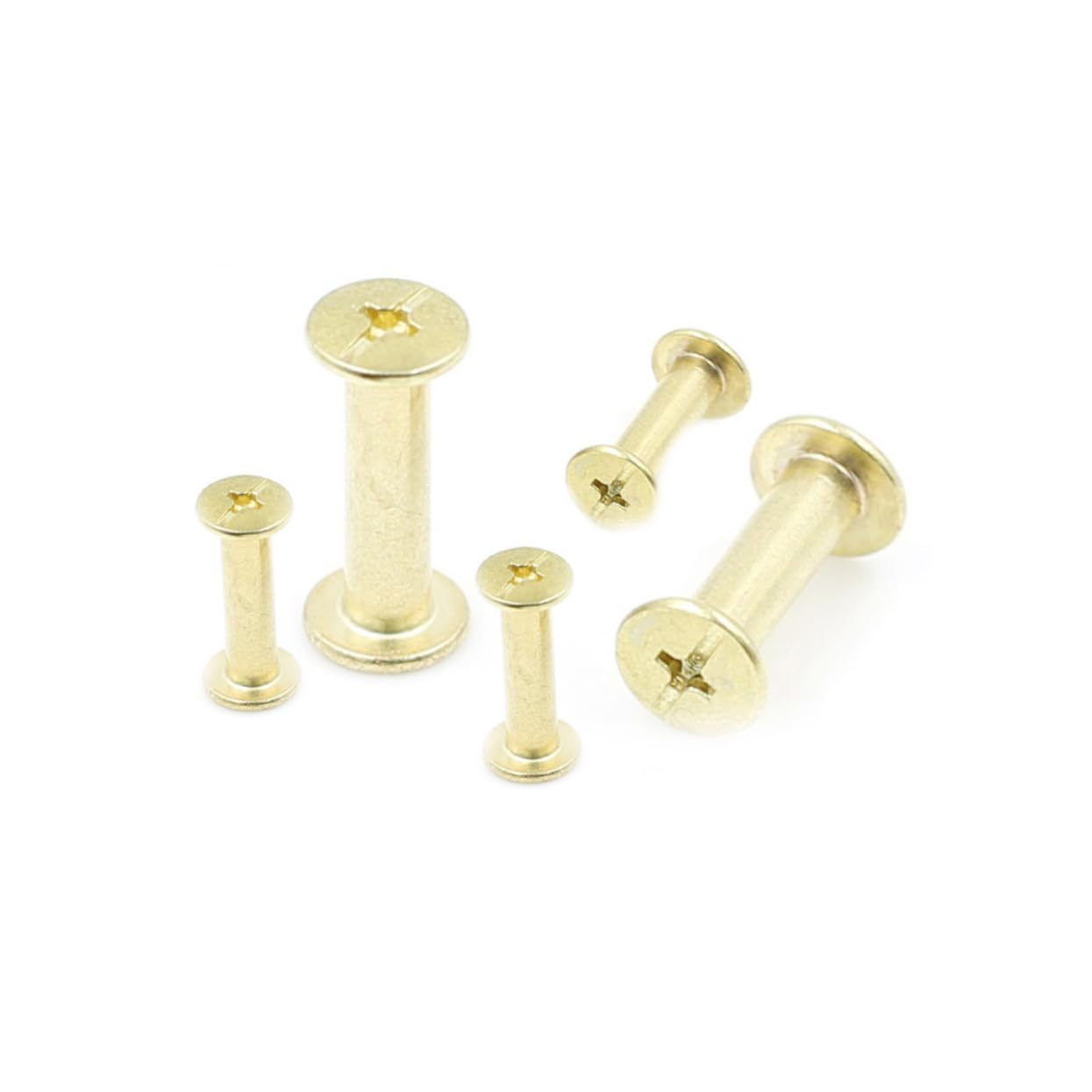 SEWACC Scrapbook Binding Screws 120pc Chicago Screws Brass M5*6 for Book Photo Album