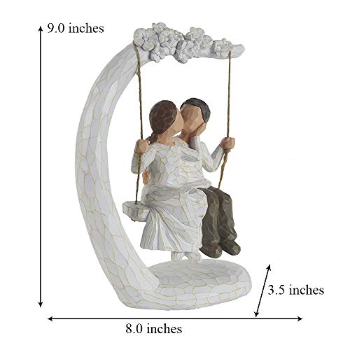 Jinhuoba Romantic Couple Figurines In Love, 9 Inch Hand Painted Sweet Loving Together Couple Sculpture Statue To Remember Beautiful Moment, Best Gifts For Valentine'S Day Anniversary Weddings thumb #7