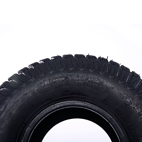 2PC 15x6.00-6 Turf Tires for Lawn and Garden Tractor Mover Golf Cart Tubeless Tires 4 Ply Durable