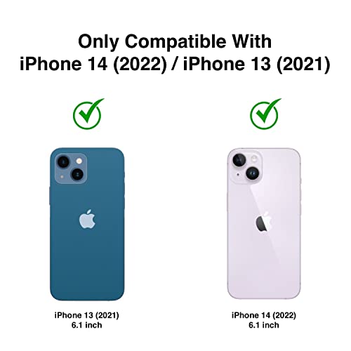 Image of MagIT Hybrid Case for iPhone 14 / iPhone 13 (6.1-inch) with Colored Frosted PC Back, TPU Full Body Frame, MagSafe Wireless Charging Compatible, Colored Aluminium Buttons (Black)