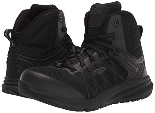 KEEN Utility mens Vista Energy Mid Composite Toe Work Construction Shoe, Black/Raven, 8 Wide US
