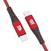 Produktbild JAMEGA - USB Typ C Kabel Rot 1m | USB C Ladekabel und Datenkabel Fast Charge Snyc USB C Stecker auf USB C Stecker kompatibel mit iPhone 15 Pro Max iPad Pro Air Samsung Macbook Tablets Huawei uvm.