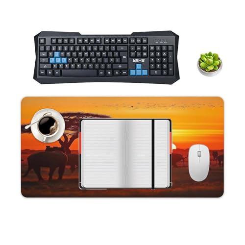African Animal Sunset Desk Pad con base antideslizante 60x30 cm miniatura 4
