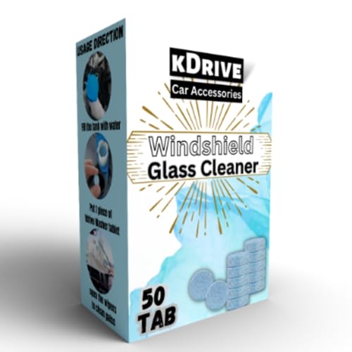Image of Kdrive Car Windshield Washer Tablet | Windshield Washer Tablet | Car Wiper Detergent Effervescent Tablets | Washer Auto Windshield Cleaner | Glass Wash Cleaning Tablet (30)