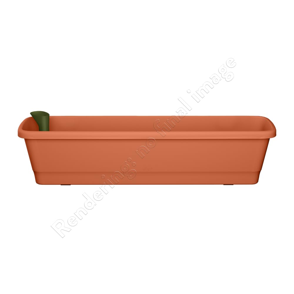 Elho Noa Balcony Trough XL Jardinera - Terra | L 20 x An 78 x A 17.8 cm
