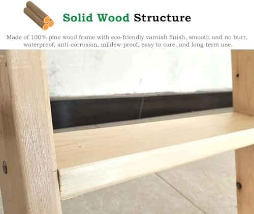 5-Step Wooden Bunk Bed Ladder, Space-Saving Motorhome Step Ladder, 150cm, 200kg/440lbs Capacity, Universal Design for Easy Access, Durable and Sturdy