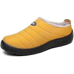 Mishansha Zapatillas Casa Invierno Zapatillas de Casa Mujer Cerradas Pantuflas Slippers Zapatillas de Estar por Casa Interior Cómodas Antideslizante Amarillo,Gr.38