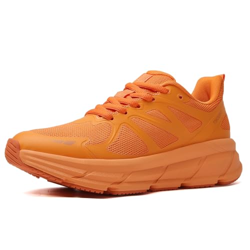 Image of TSIODFO Running Shoes for Men Sneakers Size 10.5 All Orange Lightweight Gym Workout Athletic Tennis Walking Shoe