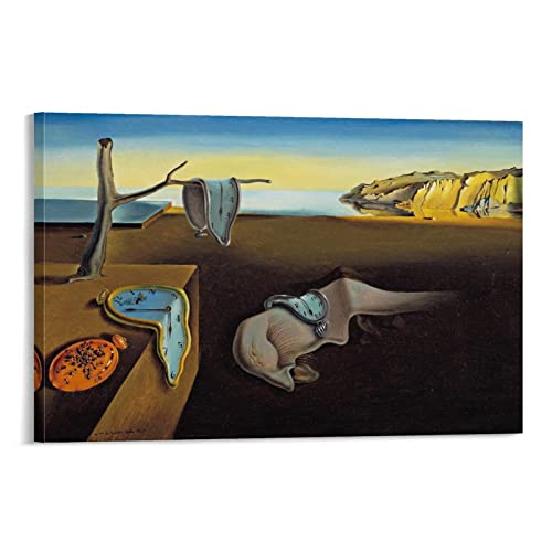 Pintor de Salvador Dalí Persistencia de la memoria, pósteres de impresión para pared, pintura en lienzo, póster para dormitorio, sala de estar, decoración de 20 x 30 pulgadas (50 x 75 cm) Cover