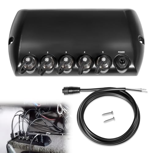 408450-1 5 Port Ethernet Switch, Replace for Humminbird AS ETH 5PXG Marine Network Switch, Fit for Helix 15/12/10/9/8/7, for APEX, SOLIX, Onix, ION, for Helix G4N, G3N, Black
