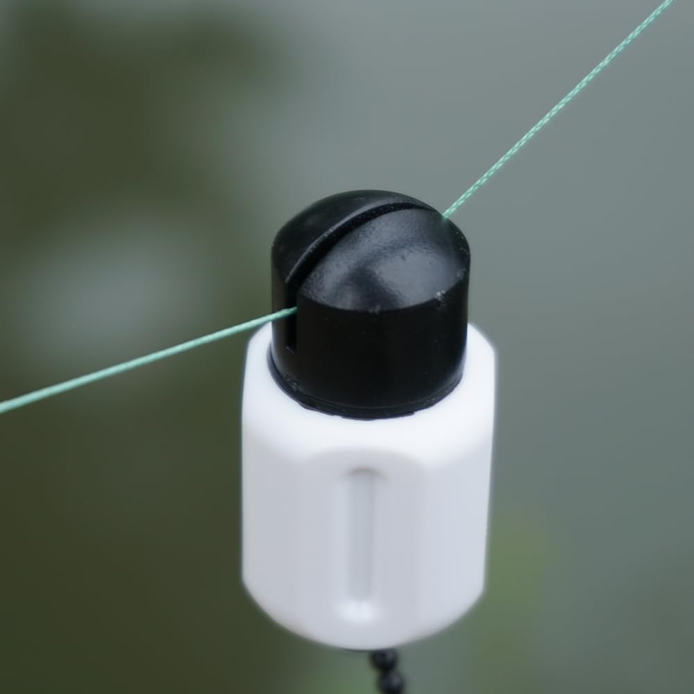 Hirisi Tackle Bobbins Swinger Drop Off - Chaîne en laiton pour alarme de pêche à la carpe - Chaîne noire - Clip de cordon réglable