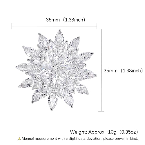 Image of Brooch Pins for Women Fashion Jewelry Cubic Zirconia Brooches and Pins for Birthday Wedding Party Gift
