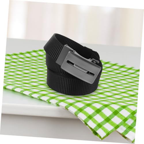Men's Adjustable Automatic Ratchet Belt Reversible Nylon Dress Waist Belt for Casual and Outdoor Use No Hole Design Black4