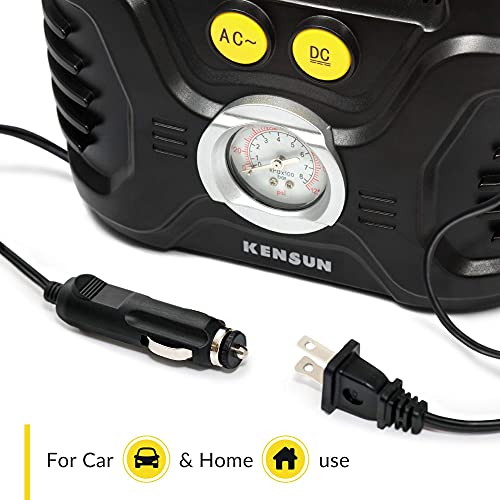 Kensun KENSUN-EHRCOMP-A58B Portable Air Compressor Pump For Car 12V Dc And Home 110V Ac Swift Performance Tire Inflator 100 Psi thumb #2