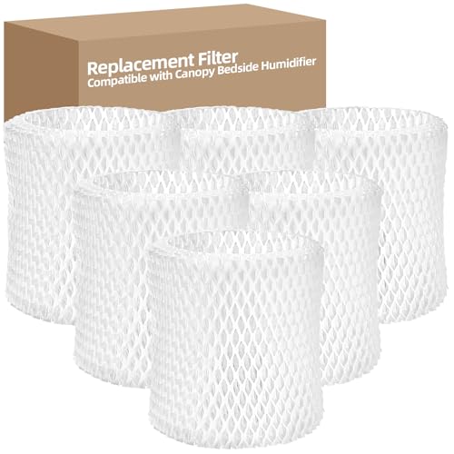 DerBlue 6 Pack Humidifier Replacement Filter Compatible with Canopy Bedside Humidifier and Nursery Humidifier,Wood Pulp & Paper Filter