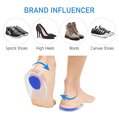 Image of Dr.Pedi Heel Cups for Heel Pain 3 Pairs Gel Silicone Heel Pads Heel Lifts for Achilles Tendonitis Inserts for Women Insole Shoe for Plantar Fasciitis Relief