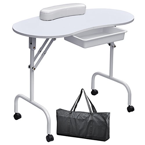 World Pride Portable & Foldable Pro Nail Manicure Desk with Bag & Wrist Rest