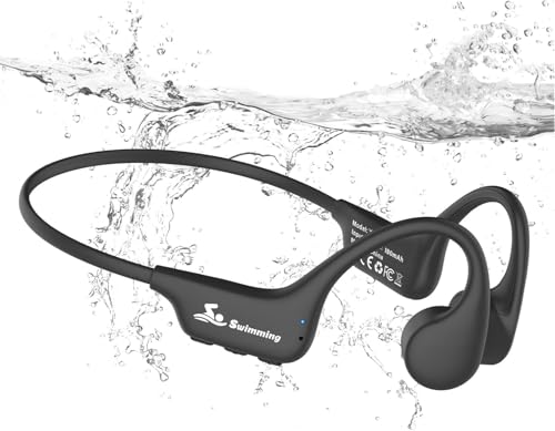 ANSTEN Swimming Headphones IPX8 Waterproof Swimming Headphones with MP3 Player 8GB Memory Bone Sound Headphones Bluetooth 5.4 for Running Cycling Surfing