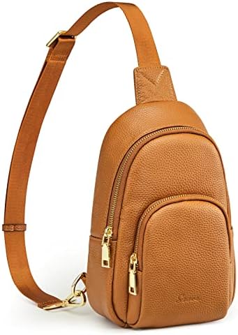 S-ZONE Petit sac à bandoulière en cuir pour femme avec blocage RFID