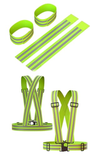 Apace Vision Green Reflective Vest + Green Reflective Bands
