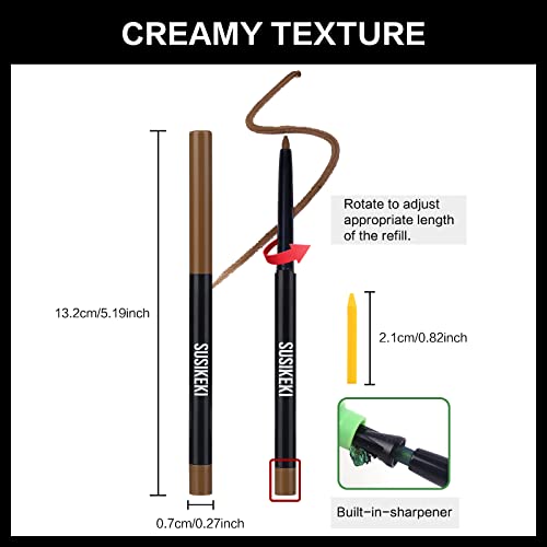 Susikeki 10Pcs Colored Gel Eyeliner Pencil With Built-In-Sharpener Set Chameleon Metallic Glitter Matte Eye Liner Waterproof Long Lasting Eye Makeup Pen White Black Brown Rainbow Eyeliners Gift Sets #TOP6