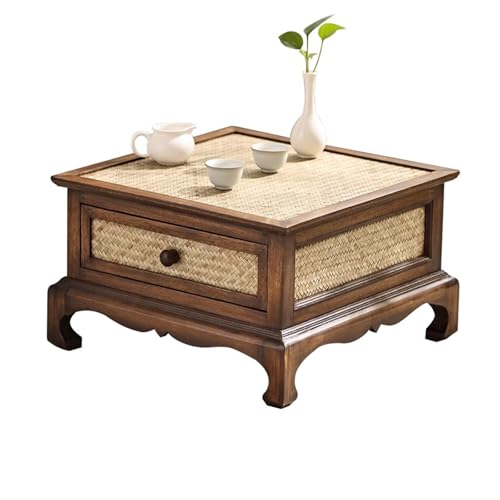 Table basse en bambou cadre bois massif meuble salon moderne