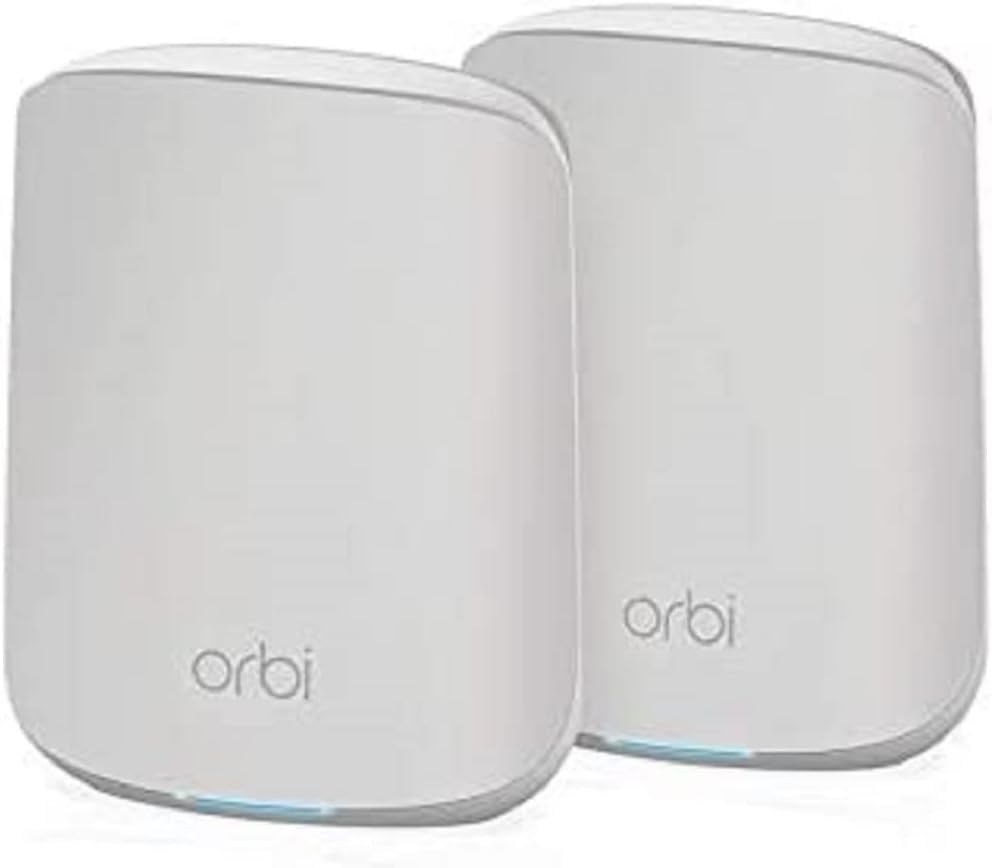 NETGEAROrbi Mesh WiFi System (RBK352) | WiFi 6 Mesh Router with 1 Satellite Extender |WiFi Mesh Whole Home Dual Band Coverage up to 2,500 sq. ft. and 30 Devices | AX1800 WiFi 6 (Up to 1.8 Gbps)