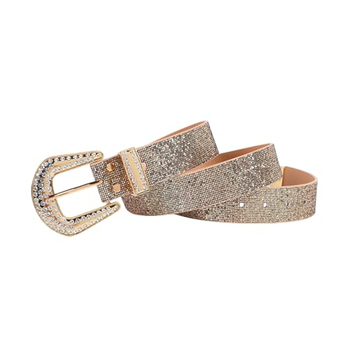 Elegant Rhinestones Belt Adjustable PU Leather Waist Belt Fashion Waistband For Event And Casual Outfits