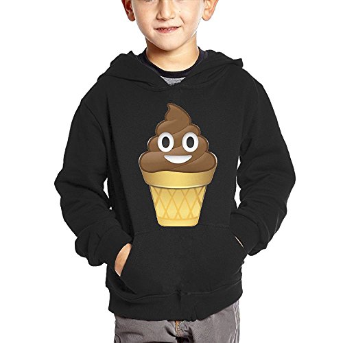 Joapron Cute Poop Emoji Ice Cream Kids Long Sleeve Pocket Pullover Hooded Sweatshirt