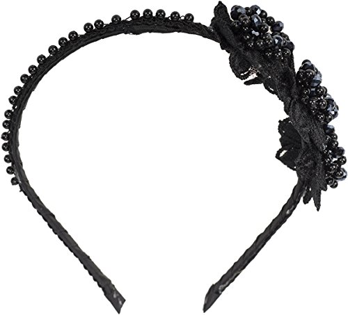 Damen Haarreif Tran Crochet Flower Blumen Perlen Haarschmuck