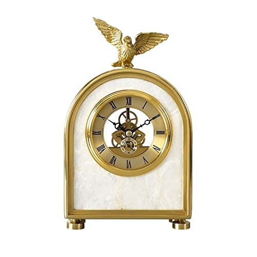 Reloj de sobremesa de cobre con concha decorativa, reloj silencioso de moda para cabecera 2