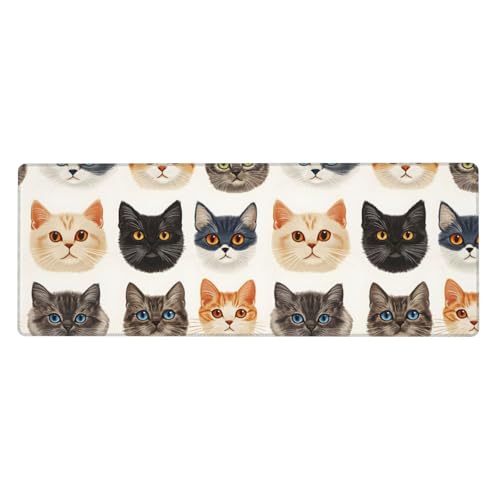 Tapis de souris de jeu XXL motif chat mignon 30x80cm