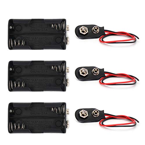 2X 1.5V (3V) AA Battery Holder Case Box with 9V I Type Snap