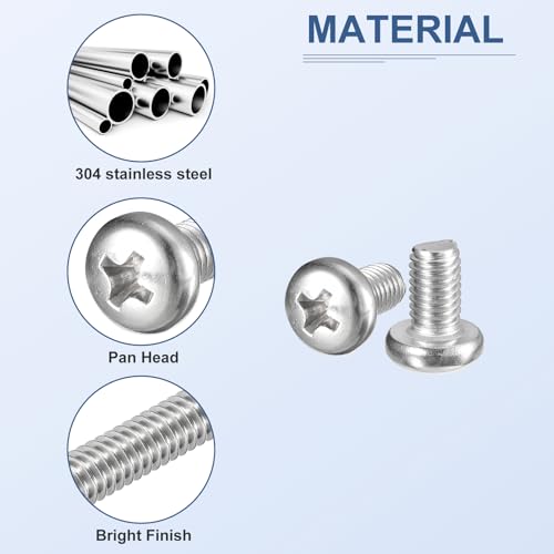 DTGN 280Pcs Machine Screws Assortment Kit, M4 Phillips Pan Head Nut and Bolt Assortment Kit - Image 3