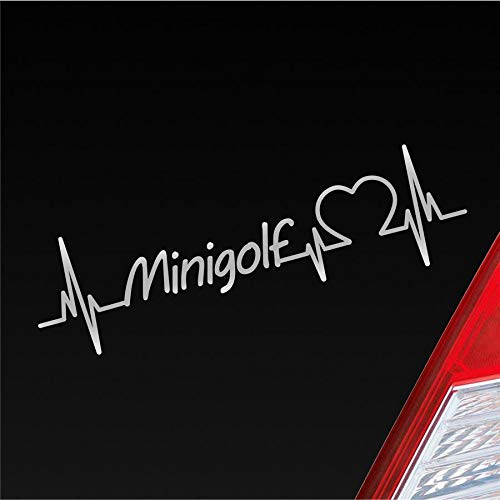 Adesivo Auto Personalizzato Minigolf Herzschlag - Decorazione Opaca Regalo (19x5 Cm, Made In Germany)