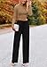 PRETTYGARDEN Women's 2 Piece Sets 2025 Fall Long Sleeve Crop Tops Wide Leg Pants Matching Outfit Tracksuits Fashion Clothing (Camel Black,Large)