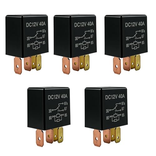oovmaan 5Pack 5Pin DC 12V 40A MultiPurpose Replacement Automotive Relay for AC Fan Oil Pump Light Modification