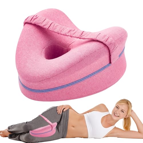 ZORVEXLYNX Knee Pillow for Sleeping on Side, Leg Pillows for Sleeping on Side, Alignment Knee Pillow with Washable Cover and Elastic Band Memory Foam Knee Pad