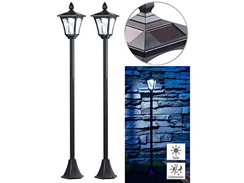Royal Gardineer Gartenlampen: 2er-Set Solar-LED-Gartenlaternen,...