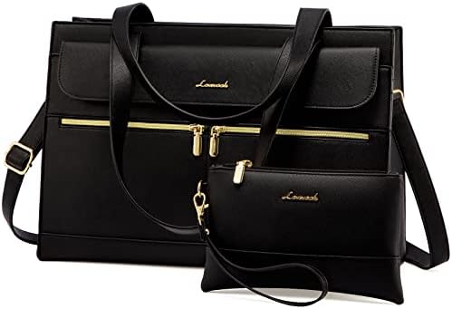 LOVEVOOK Laptop Handtasche Damen, Laptoptasche 15,6 Zoll Shopper Tasche Damen Groß, PU Leder Aktentasche Umhängetasche, Wasserdicht Arbeitstasche Lehrertasche für Business Büro Sch