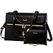 LOVEVOOK Laptop Bags for Women 15.6 Inch Ladies Work Bags Large Tote Bag with Laptop Compartment Designer Handbag Stylish PU Leather Briefcase for School Shoulder Bag for Office Business, Black