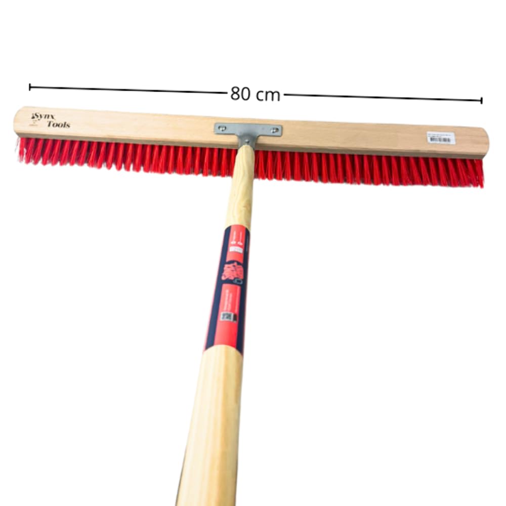 Stahlbesen Kunststoffbesen 80 cm - Straßenbesen - Schrubbesen - Besen - Außenbesen Kunststoffhaare -mit Stahl 160 cm